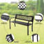 Ruda Garden Bench Outdoor Bench  Rustproof Park Bench Hold Up to 480lbs Heavy-Duty Metal Outdoor Furniture Bench Seat Water Resistant Sturdy Steel Frame Patio Metal Bench with Armrests