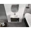 Meuble-lavabo mural 28 po avec lavabo en céramique blanche et porte à fermeture en douceur, emballage KD, chêne foncé-1870788463