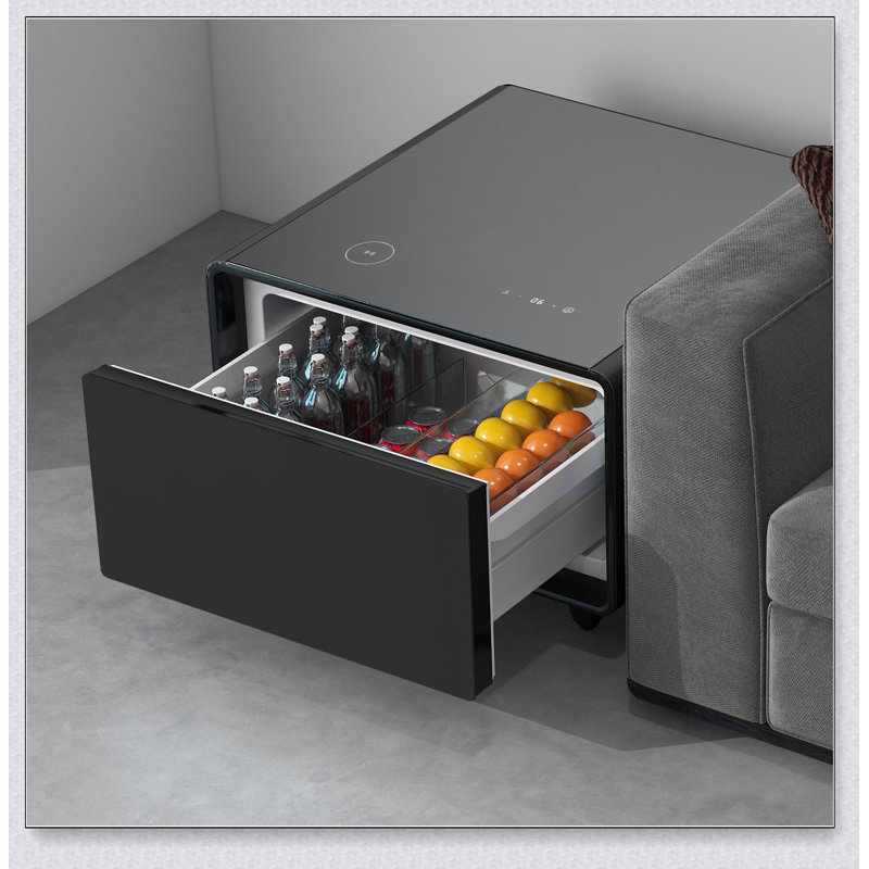 Modern Smart Side Table with Built-in Fridge, Wireless Charging, Temperature Control