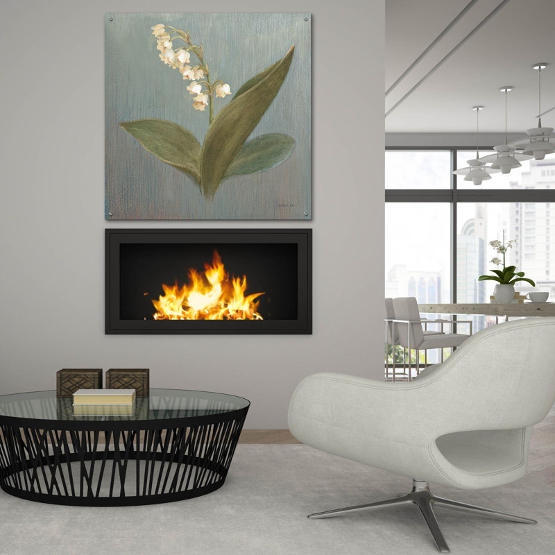 Art mural en verre acrylique 36 po x 36 po «Cottage Lily Of The Valley» par Danhui Nai