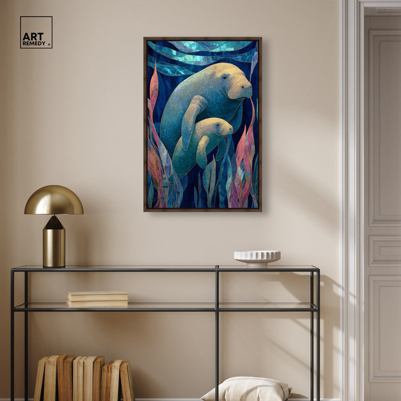 «Cerulean Sea Nurture», reproduction d'art sur toile encadrée par Art Remedy, cadre en noyer, 20 x 30, Walnut Frame