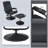 Mcabee Faux Leather Swivel Armchair with Ottoman-949631157