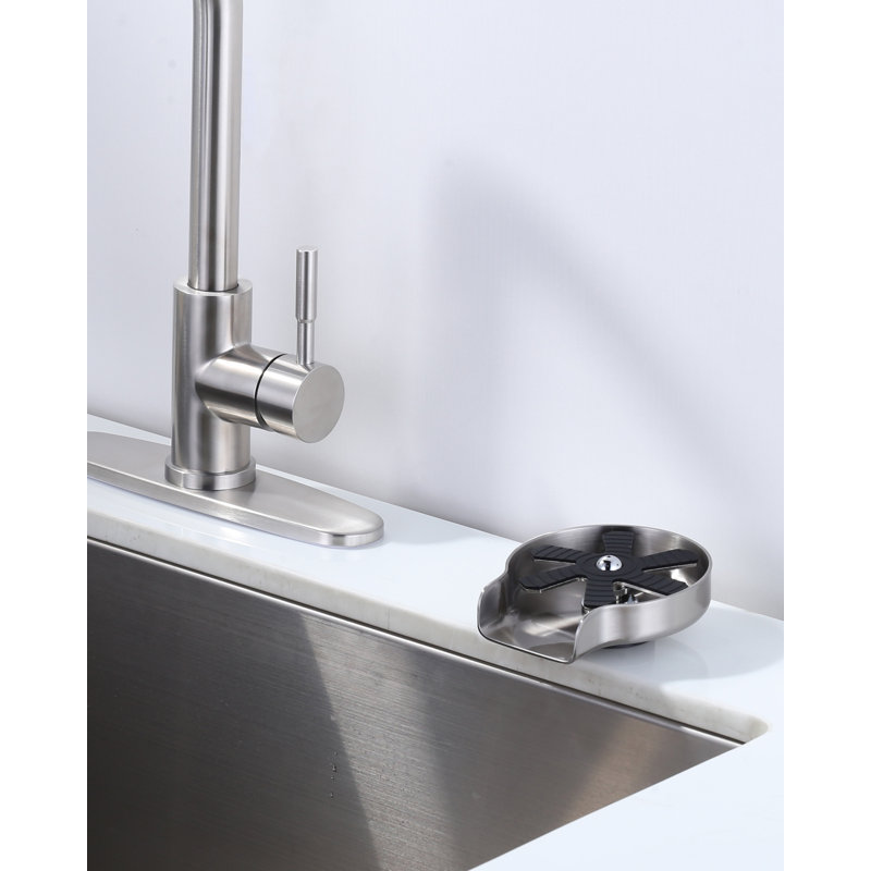 Laveur de bouteilles en verre pour lavabo, Nickel brossé
