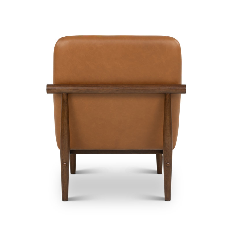 Hudson Leather Accent Chair, Panama Tan Genuine Leather