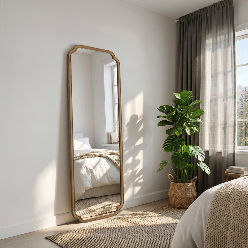 Abbate Full Length Wood Mirror, Natural Wood, 65" x 22"