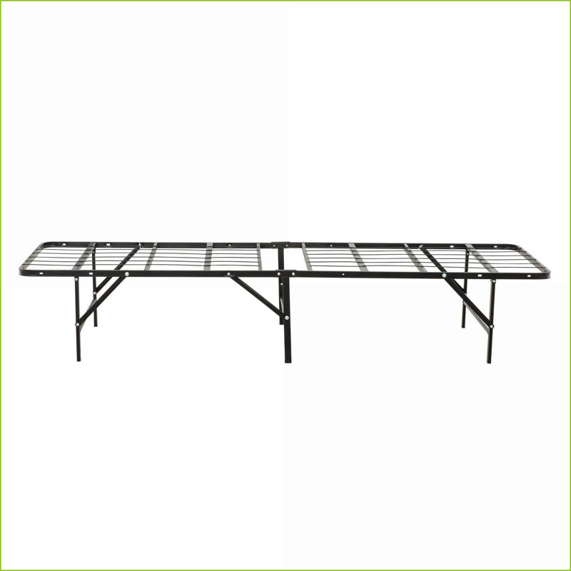 Structure de lit plateforme simple en métal - Aucun sommier requis, rangement sous le lit 14 po, noir pour chambre d'amis