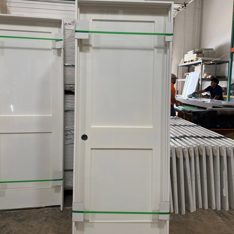 (Pré-verrouillé) Porte intérieure pré-montée à 2 panneaux avec montants de porte de 4/9 / 16 po, 30 po x 80 po, Oui