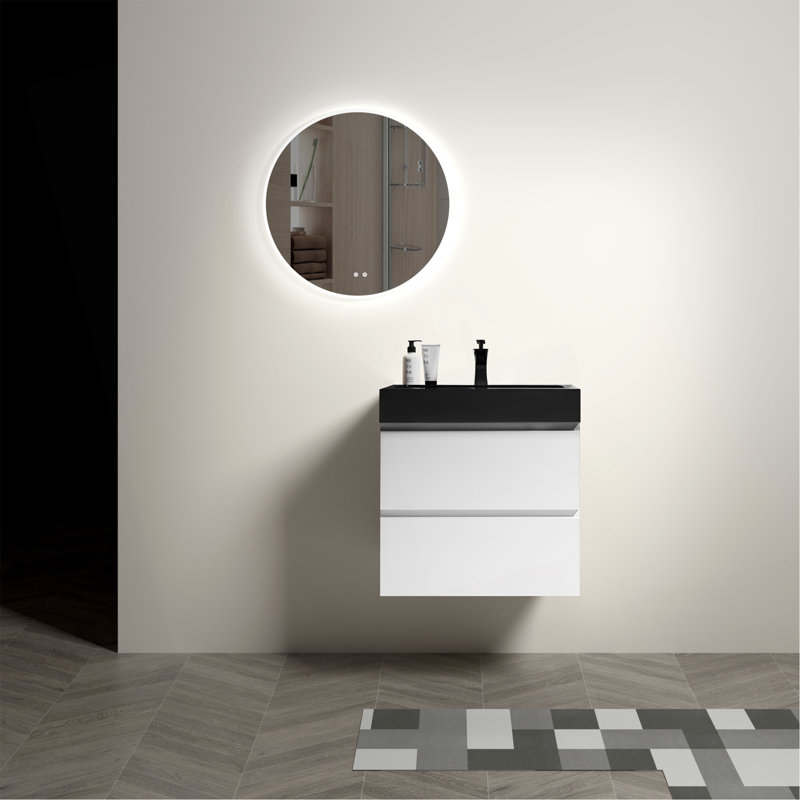Meuble-lavabo mural élégant avec rangement spacieux et design moderne