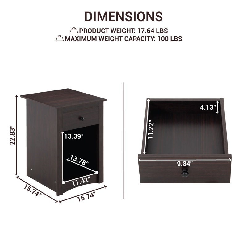 Kayla Wooden Nightstand Stylish Storage and Serene Sleep, Elevate Your Bedroom, with this Nightstand, Espresso