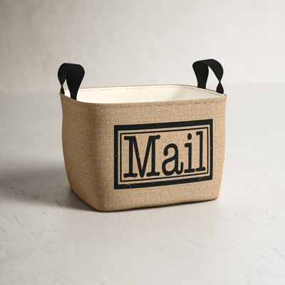 Mail Burlap Storage Fabric Bin