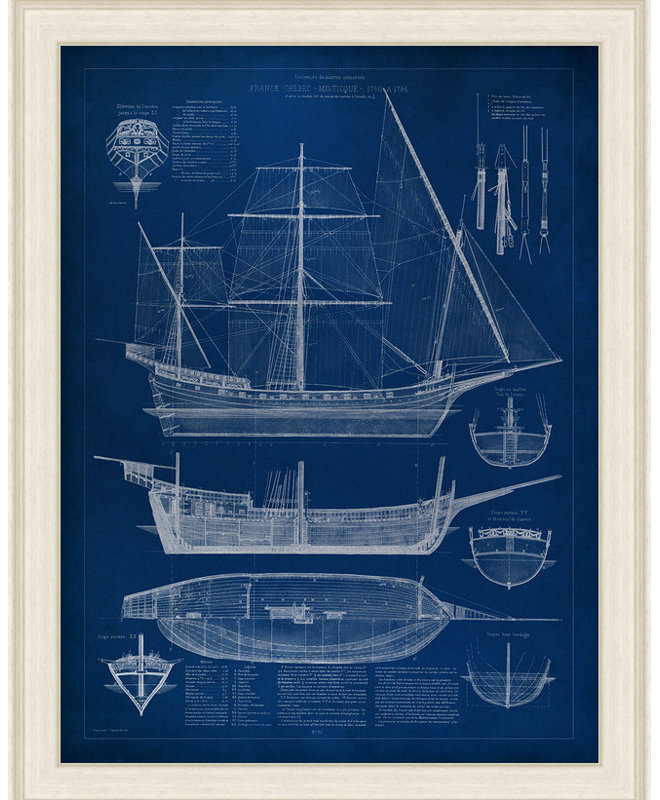 « ship blueprint i », impression encadrée