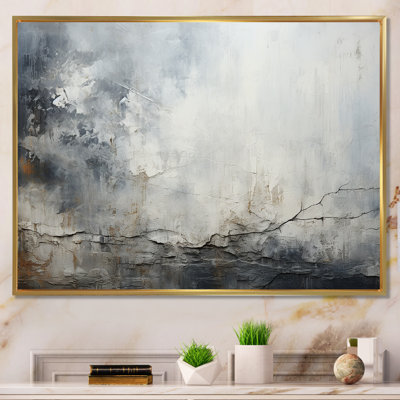 Grey And White Stone River II - Abstract Wall Art Print