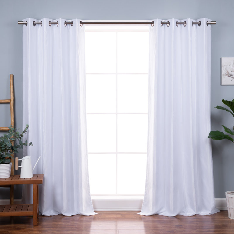 Julianni Blackout Curtain Pair, White, 52" W x  84" H
