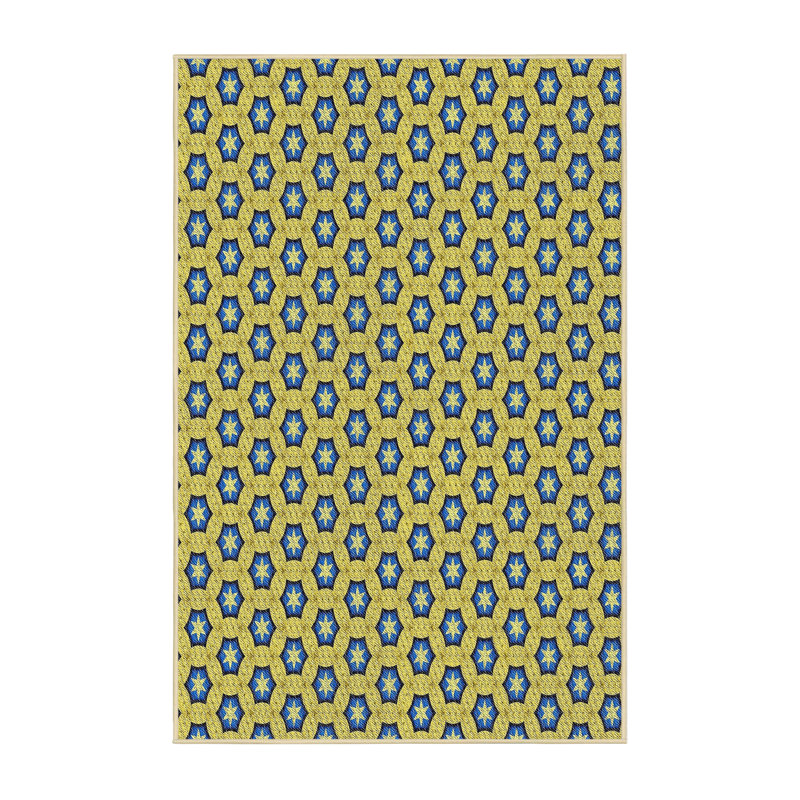 Tapis géométrique bleu, Rectangle 8 pi x 12 pi