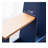 Sleek minimalist macaron blue solid wood geometric shoe bench