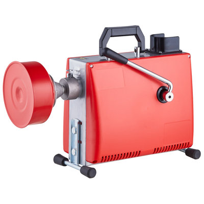 Machine à nettoyer les drains de 66 pi x 5/8 po, alimentation électrique de la tarière serpentine d'égout électrique de 250 W - avec 7 pinces, 2 câbles en acier (66 pi x 5/8 po et 15 pi x 3/8 po) et contrôle CW / CCW pour 1,6 po Vers des tuyaux de 4 po