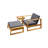 U_STYLE Acacia Wood Outdoor Lounge Set - Chair & Ottoman, Perfect For Patios, Balconies, And Gardens-1027845388