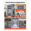 Clear PVC Strip Curtain, 2.4 m Height x 1.5 m Width x 2 mm Thickness, 10 PCS Walk in Freezer Cooler Curtain Strips, Smooth Waterproof Plastic Door Strips for Warehouse, Freezer, Garage Doors