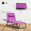 Chaise longue de piscine pliante avec dossier inclinable à 4 positions, coussin, filet respirant et siège élastique, mauve-1223790427-1223790430