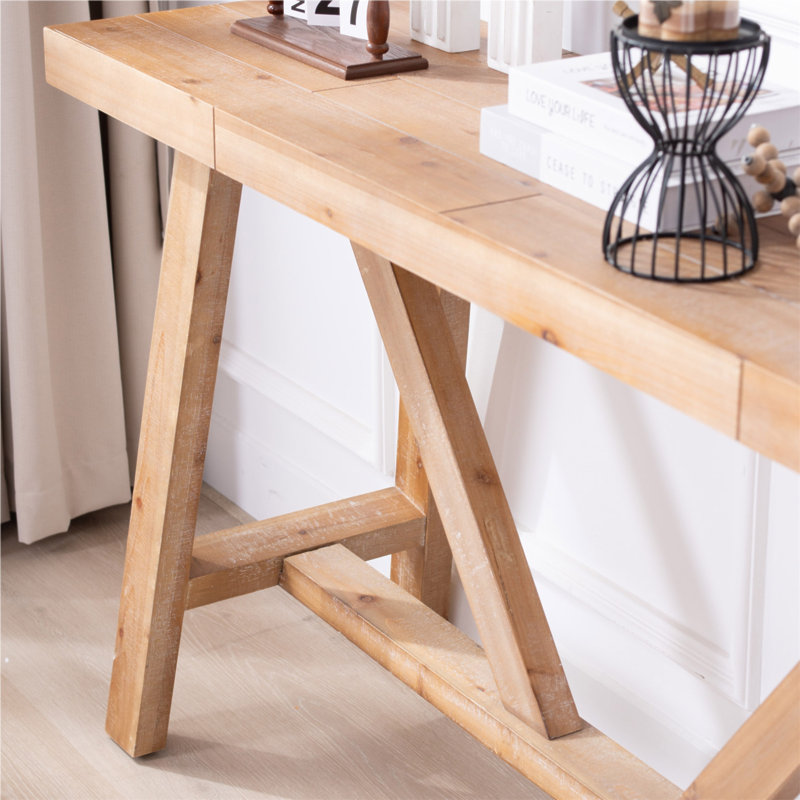 Farmhouse A- Frame Wood Console Table, 58.5"