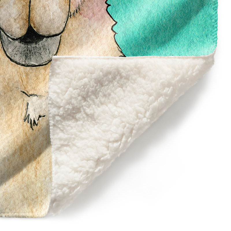 Couverture Garland Llama, 51 po x 60 po, Turquoise