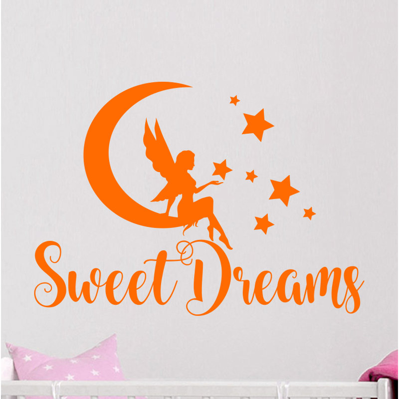 Décalcomanie murale lune rêves, Orange