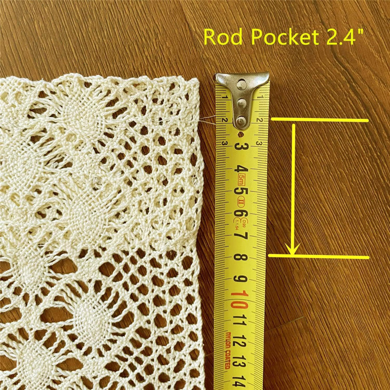 Cantonnière rustique Boho pour fenêtre de cuisine
