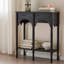 Console rectangulaire noire en bois manufacturé-1246300650