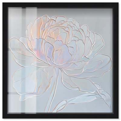 «Embossed Flower I Shadowbox Print Elegant Floral Decor» par Art Remedy