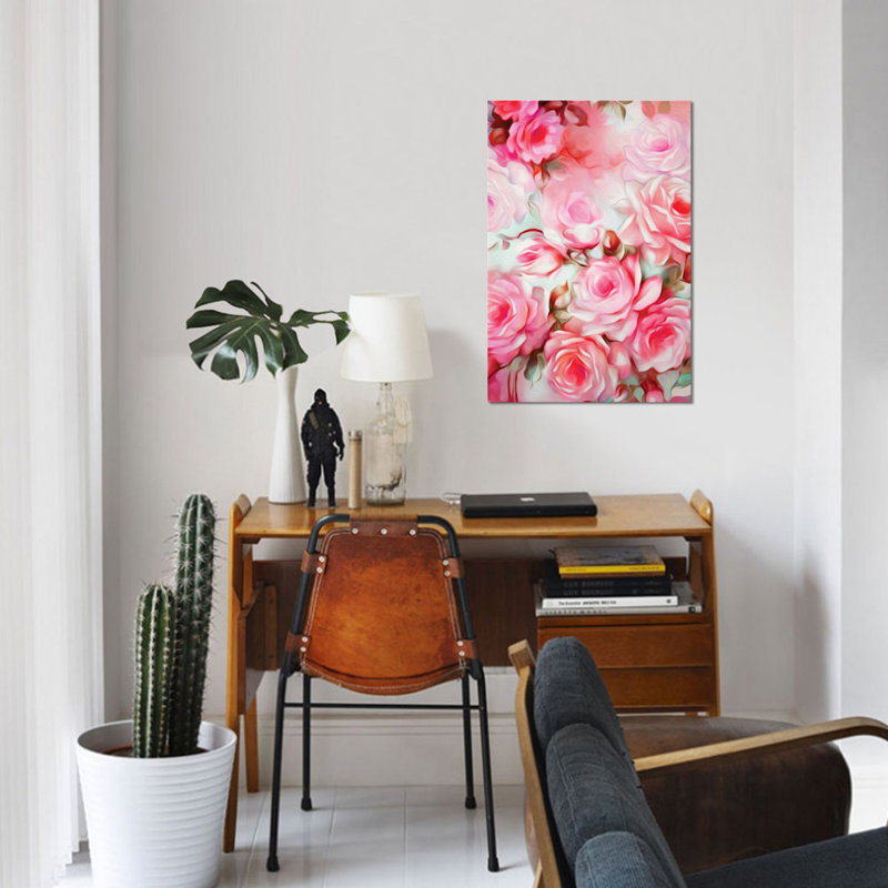«Shabby Elegance Pink», impression sur toile, H 18 po x l 12 po x P 1,5 po, Toile tendue, Pas de tapis