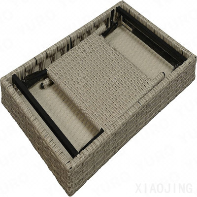 Table pliante, osier portable, gris