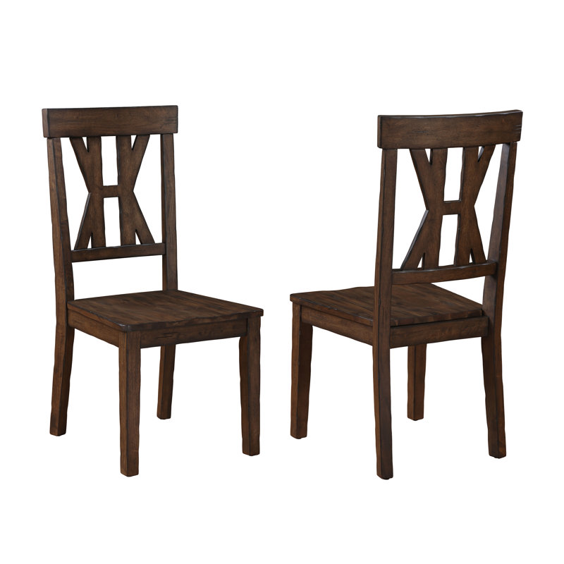 Demone Solid Wood Cross Back Dining Chair