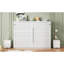Grand lit escamotable mural de style moderne avec lumières DEL, blanc (DLD SKU: LP000973AAK)-1105420346