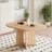Round Extendable Dining Table with Solid Wood Frame-1091120297