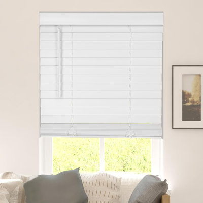 Calyx Interiors Cordless 2-Inch Faux Wood Room Darkening Window Blind with Classic Valance