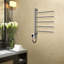 Porte-serviettes chauffant de 26,6 po x l 16,3 po pour salle de bain, chauffe-serviettes rotatif à 180 ° avec minuterie intégrée-93884756