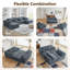 Ensemble de canapé modulaire en flanelle modulaire en U de 187,39 po Boneless réversible et spacieux avec 2 chaises et 4 coussins-2129878872
