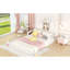 Lit double en bois avec tête de lit en forme de maison, blanc