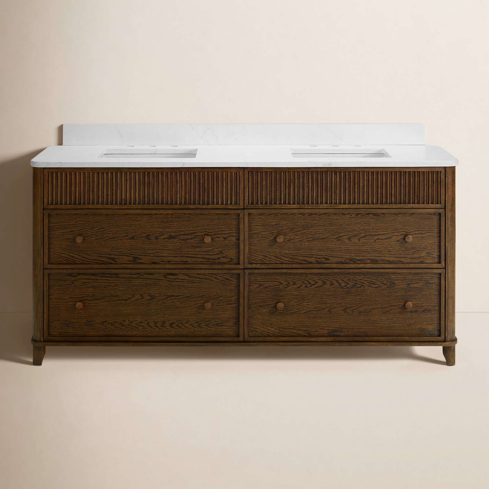 Kennedy Bathroom Vanity In Natural Enhanced Oak, 72", Enhanced Brown Oak
