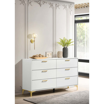 Commode 6 tiroirs Paulk - blanc