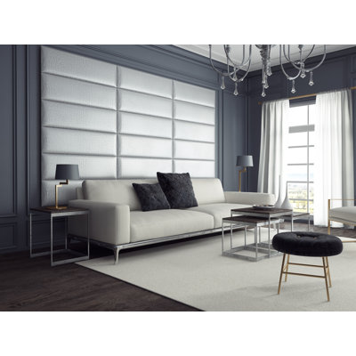 Wall Paneling in Metallic Silver