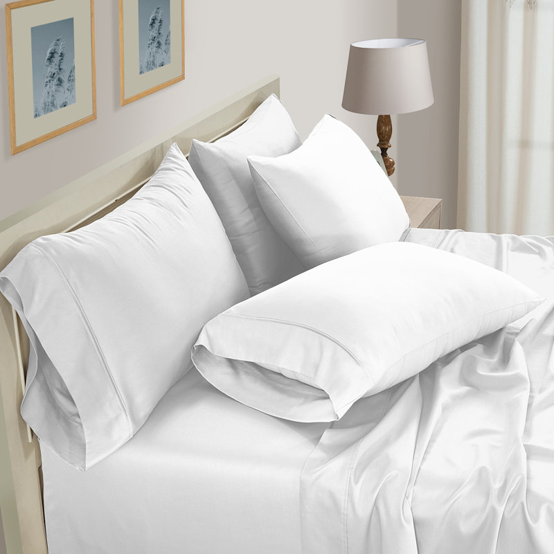 Sharyan 100% Cotton Percale Pillow Case, White