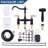 Double Handle Bridge Kitchen Faucet With Faucet-side Sprayer In Black And Gold-125999855