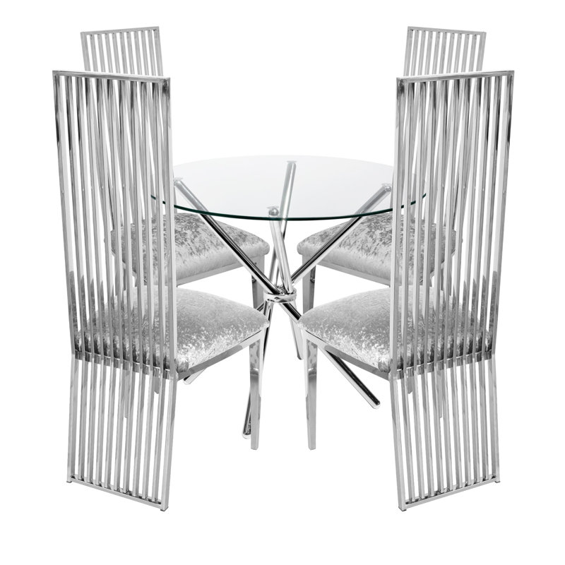 Polanco 4 - Person Dining Set, Chrome