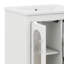 Meuble-lavabo de salle de bain 24 po avec lavabo en céramique, 1 porte en verre, 2 tiroirs à fermeture douce et tablette réglable-114292030