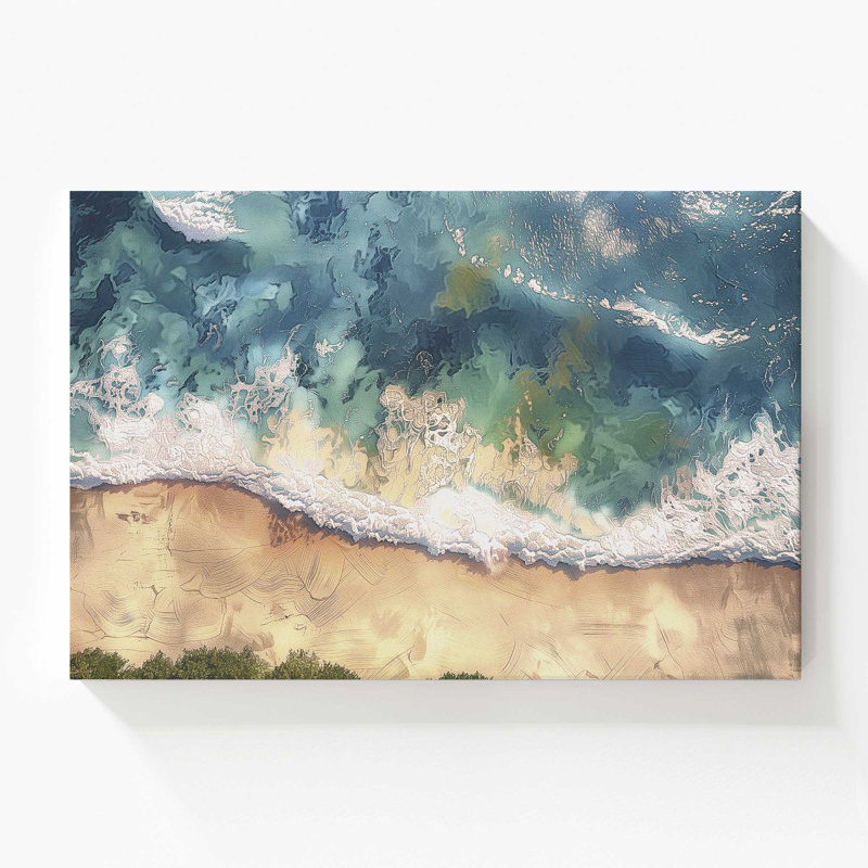 Grand rivage aérien, reproduction sur toile, H 36 po x l 54 po