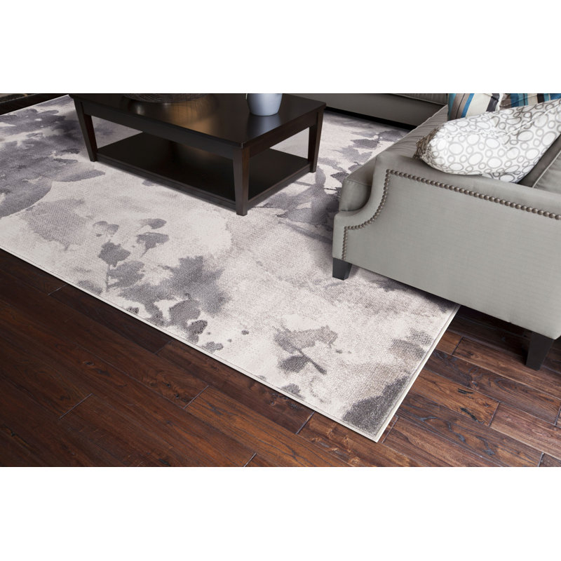 Tapis oriental oriental ivoire tissé à la machine, Rectangle 7 pi x 9 pi