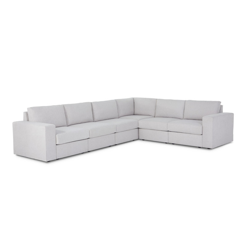 Canapé modulaire 6 places Flex, Gris clair givré
