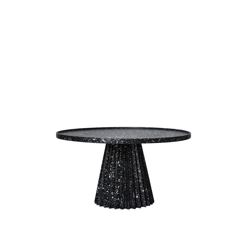 MashT Terrazo Pedestal Coffee Table, Black/White