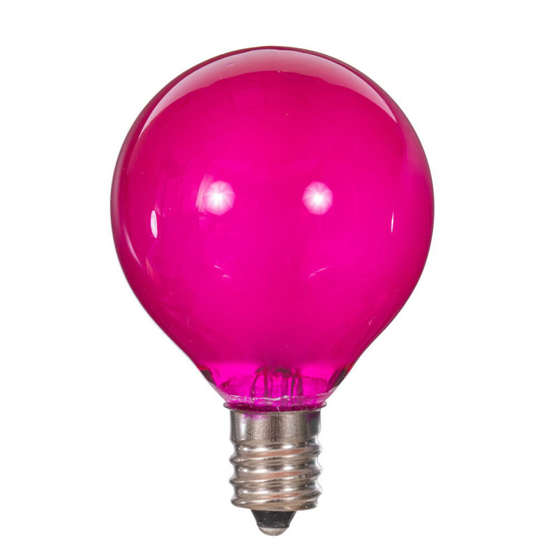 18Lt LED Glass G40-E12 Filament End-Connecting Set, Pink